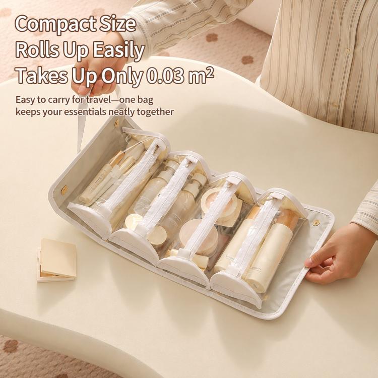4 In 1 Roll Up Makeup Bag Detachable Clear Toiletry Organizer Waterproof Cosmetic Travel Case — view 9
