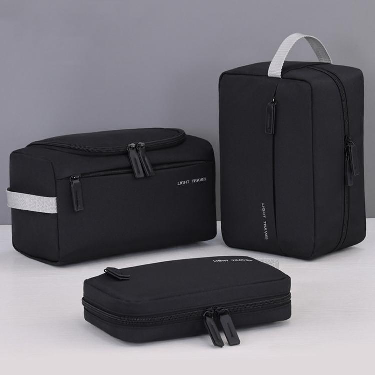 Water-Resistant Mens Toiletry Bag Lightweight Portable Dopp Travel Organizer Pouch — Small Black