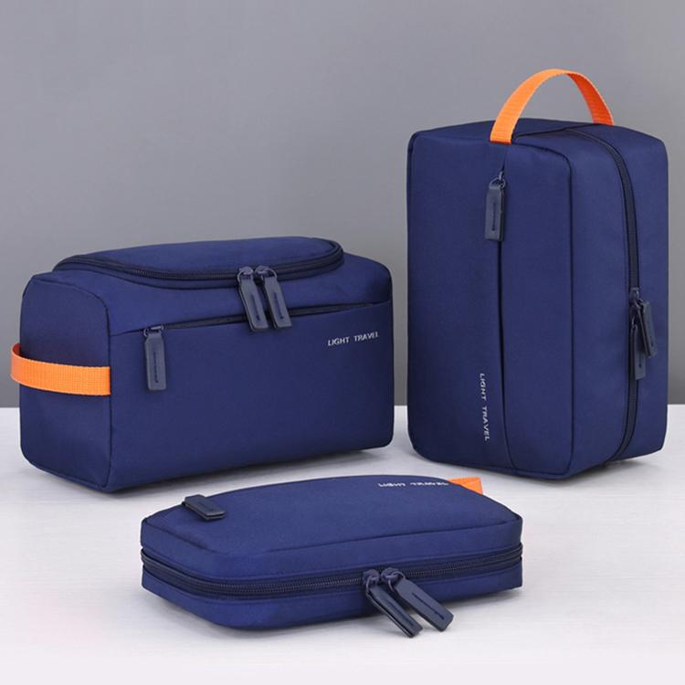Water-Resistant Mens Toiletry Bag Lightweight Portable Dopp Travel Organizer Pouch — Small Navy Blue