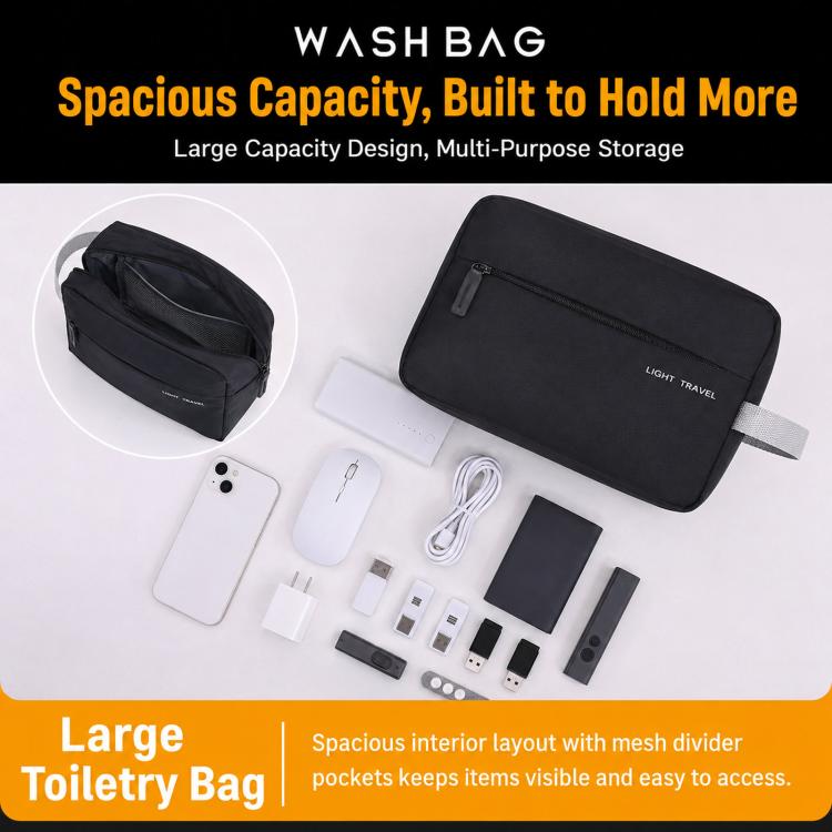 Water-Resistant Mens Toiletry Bag Lightweight Portable Dopp Travel Organizer Pouch — view 11