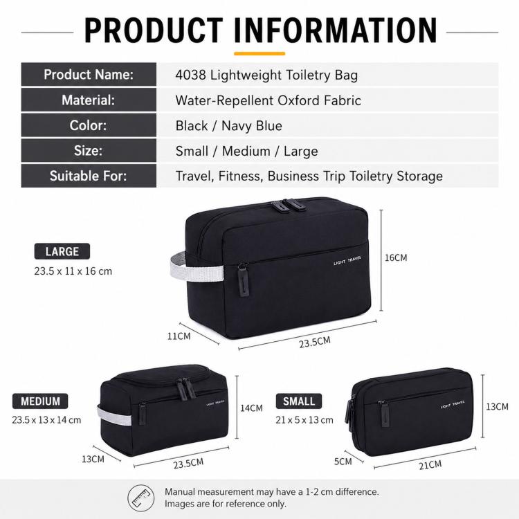 Water-Resistant Mens Toiletry Bag Lightweight Portable Dopp Travel Organizer Pouch — view 16