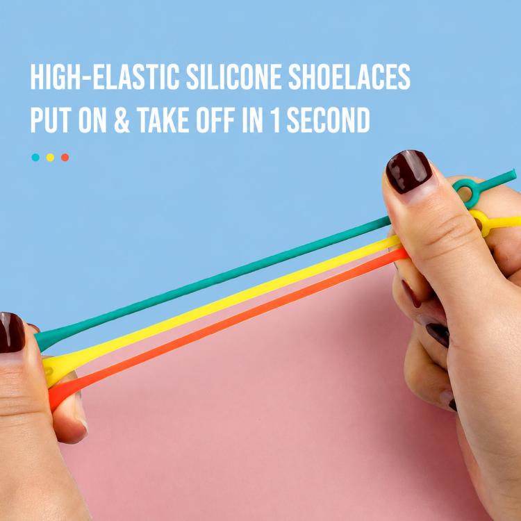 12 PCS/Pack No Tie Silicone Elastic Shoelaces For Sneakers Stretch Lazy Shoe Laces — view 12