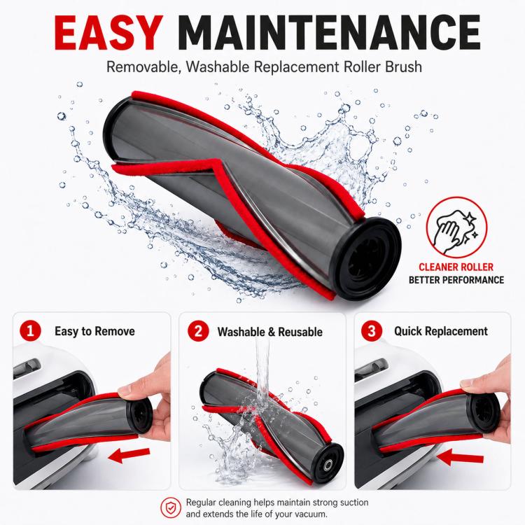 V-Shaped Anti-Tangle Carpet Roller Brush For Dreame R10 / R20 / R30 / T20 / T30 Series Vacuums — view 3