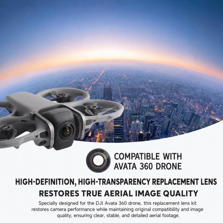 For DJI Avata 360 Replacement Lens Kit Optical Glass Camera Lens Cover Repair with Removal Wrench Tool