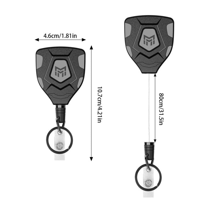 Heavy Duty Retractable Keychain Badge Reel with 31.5 Inch Steel Cord Belt Clip Key Ring and ID Strap