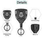 Heavy Duty Retractable Keychain Badge Reel with 31.5 Inch Steel Cord Belt Clip Key Ring and ID Strap
