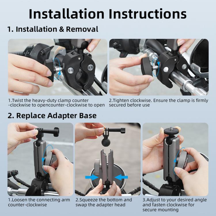 Flymile Camera Motorcycle Bicycle Riding Extension Bracket — view 11