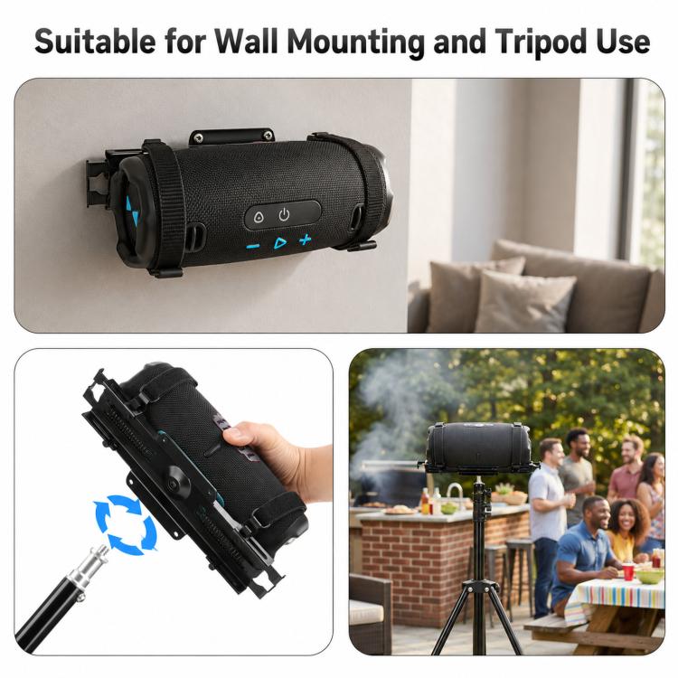 Universal Metal Bluetooth Speaker Wall Mount Holder Strap Bracket For Tripod and Wall