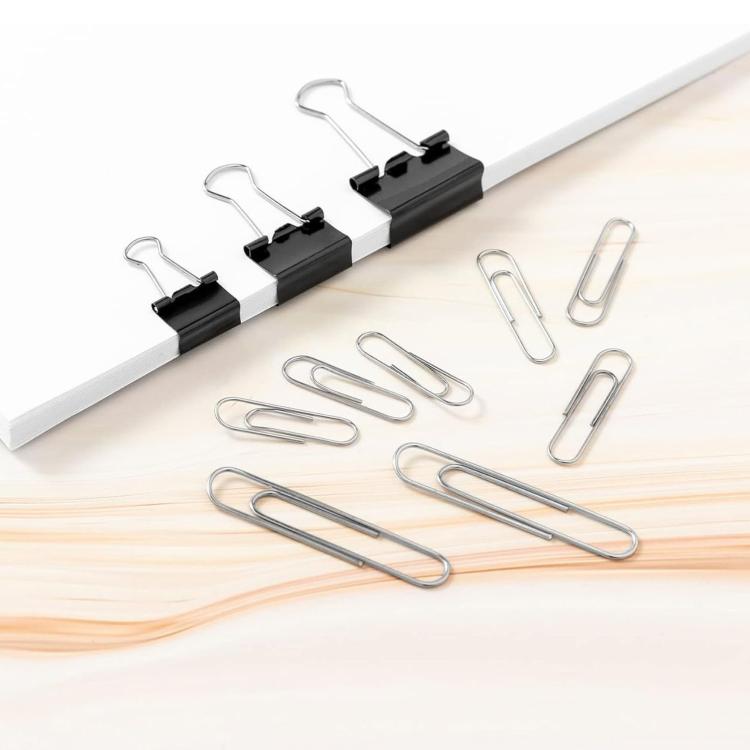 Binder Clips Office Document Paper Ticket Clips Rubber Band Set — view 8