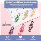 100 PCS/Pack Music Note Paper Clips Colorful Treble Clef Shaped Decorative Paperclips — view 8