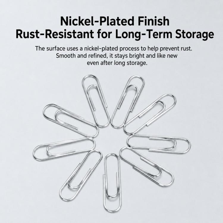 Deli 0037 Document Fastening Paper Clips Thickened Electroplated Paperclips — view 4