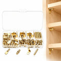 64 PCS/Pack Shelf Pegs Kit 4 Assorted Styles Shelf Support Pins Brackets Assortment with Storage Box