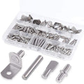 Shelf Pegs Kit 4 Assorted Styles Metal Shelf Support Pins Brackets Assortment, 120 PCS/Box