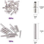 Shelf Pegs Kit 4 Assorted Styles Metal Shelf Support Pins Brackets Assortment, 120 PCS/Box — view 3