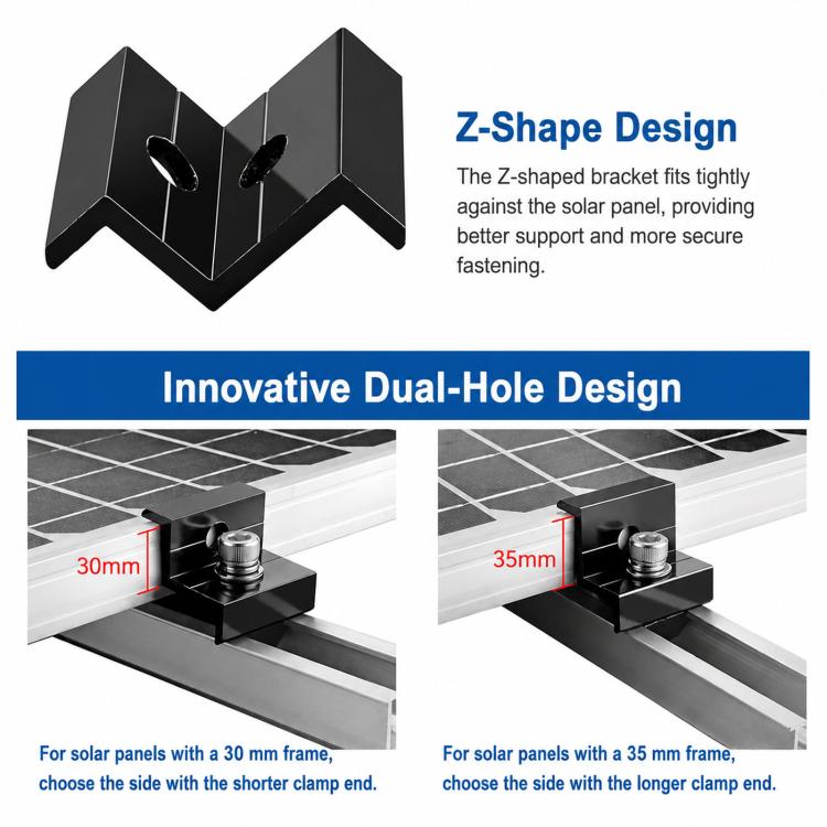 Solar PV Panel Shared Edge Side Mount Clamp