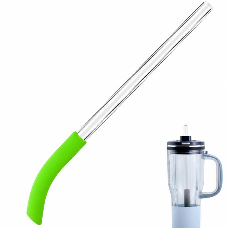 For Ninja BlendBoss Tumbler Replacement Straw Glass Silicone Straw — Dark Blue