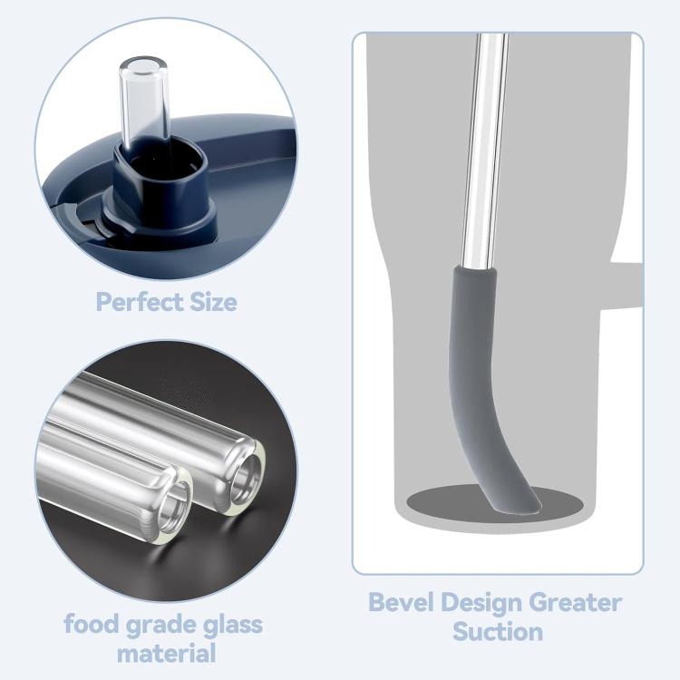 For Ninja BlendBoss Tumbler Replacement Straw Glass Silicone Straw — view 8