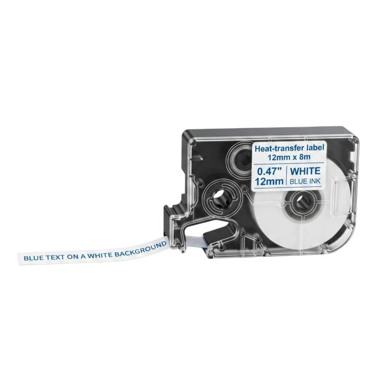 12mm Label Paper & Ribbon For Printer — White Background Gold Text