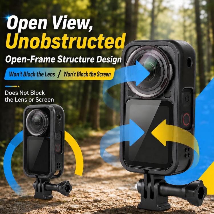 For Insta360 X6 Frame Cage Drop-Resistant Protective Case Shel with 1/4-inch Mount Adapter