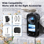 For Insta360 X6 PC Magnetic Quick-Release Frame Cage Protective Camera Housing With Cold Shoe