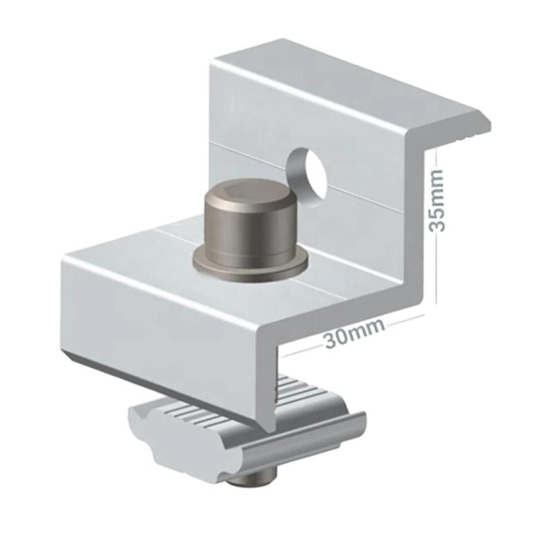 Aluminum Alloy Shared Edge Side Clamp Bracket Solar Panel Fixing Press Block