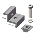 Aluminum Alloy Shared Edge Side Clamp Bracket Solar Panel Fixing Press Block