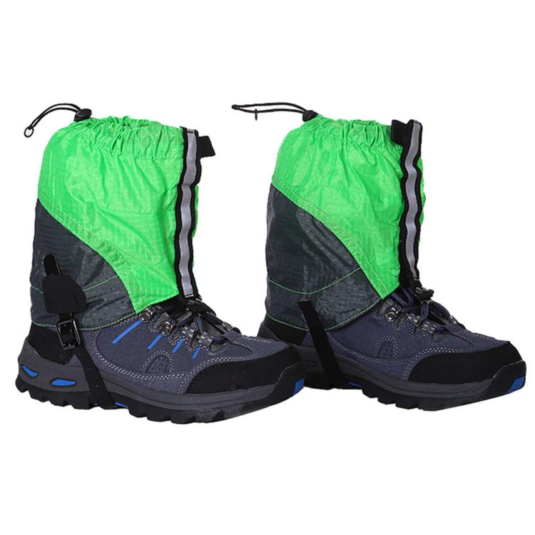 1 Pair AOTU AT8917 With Reflective Strip Outdoor Mountaineering Hiking Snowproof Footwear Desert Sandproof Shoe Covers — TPU Foot Strap Blue