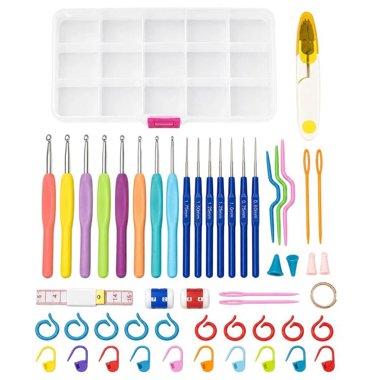 Crochet Hook Tool Set Hand Sewing Knitting DIY Kit — A