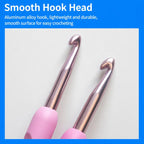 Plastic Soft-Handle Aluminum Crochet Hook Set Yarn DIY Knitting Tools — view 4