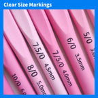 Plastic Soft-Handle Aluminum Crochet Hook Set Yarn DIY Knitting Tools — view 5