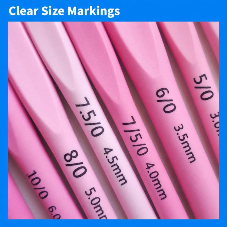 Plastic Soft-Handle Aluminum Crochet Hook Set Yarn DIY Knitting Tools — view 5