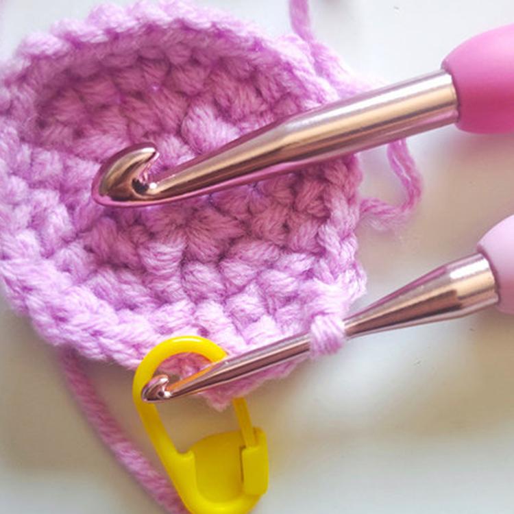 Plastic Soft-Handle Aluminum Crochet Hook Set Yarn DIY Knitting Tools — view 7