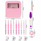 Plastic Soft-Handle Aluminum Crochet Hook Set Yarn DIY Knitting Tools — view 8