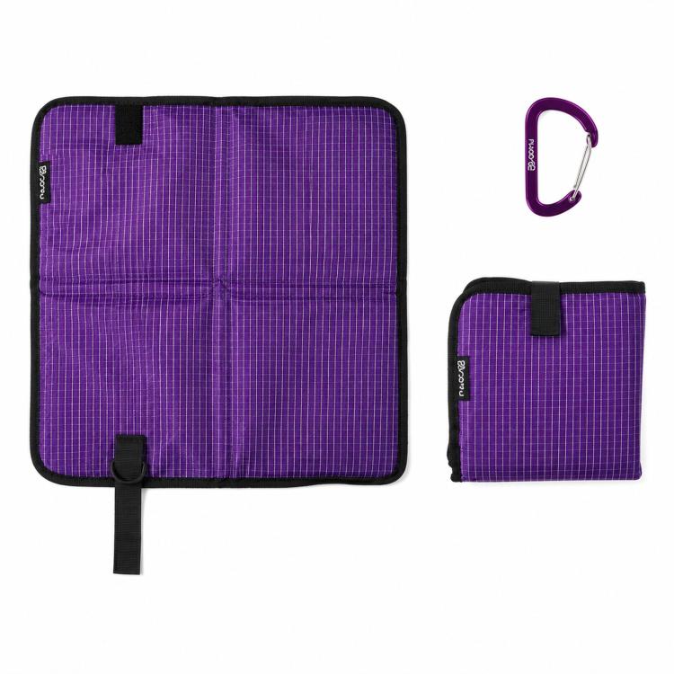 AOTU AT6203 Thick Foldable Camping Seat Pad Waterproof Outdoor Foam Sit Mat With Carabiner For Hiking Picnic — Black