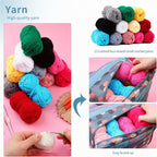 Crochet Kit for Beginners Crochet Hooks Set with 12 Colors Yarn, Hanging Storage Bag, 130 In 1 — view 4