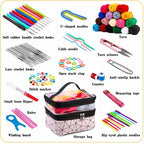 Crochet Kit for Beginners with 18 Colors Yarn Dual Layer Storage Bag, 105 In 1 — view 6