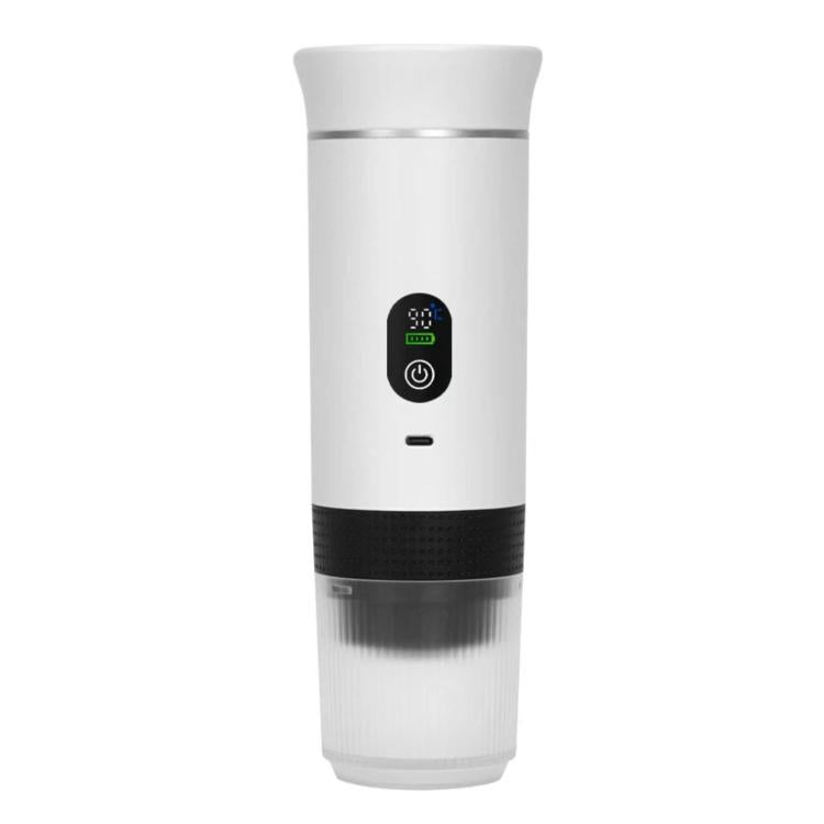 Digital Display Pump-Type Handheld Coffee Maker With USB Charging — Black