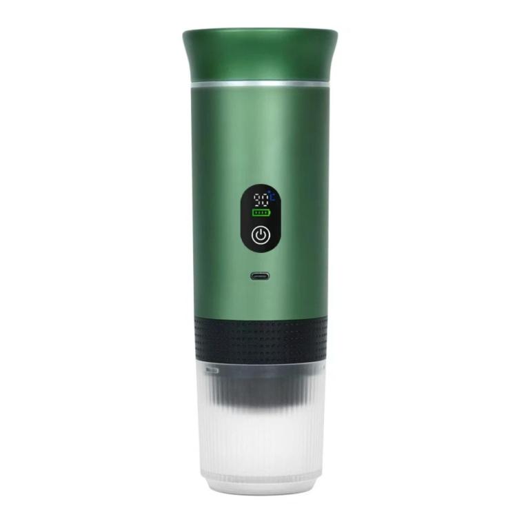 Digital Display Pump-Type Handheld Coffee Maker With USB Charging — White