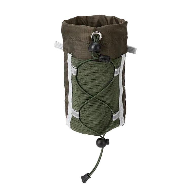 AOTU AT8017 Backpack Shoulder Strap Water Bottle Holder Pouch With Front Mesh Pocket For Outdoor Hiking — Black