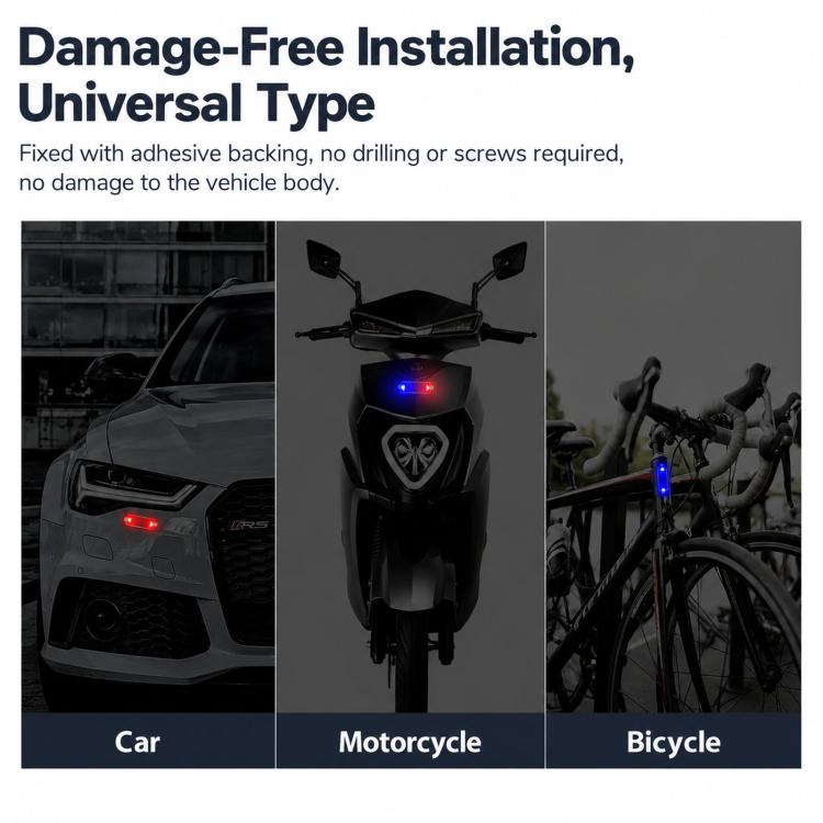 Solar Car Warning Light Waterproof Wireless Anti Collision Strobe Light