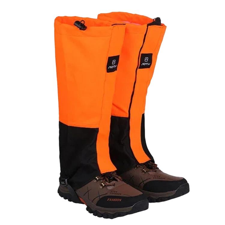 1 Pair AOTU AT8908 Waterproof Hiking Leg Gaiters Adjustable Snow Gaiters With TPU Strap For Outdoor Walking Hunting — Red