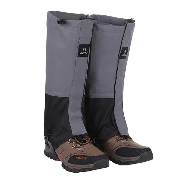 1 Pair AOTU AT8908 Waterproof Hiking Leg Gaiters Adjustable Snow Gaiters With TPU Strap For Outdoor Walking Hunting — Ginger Yellow