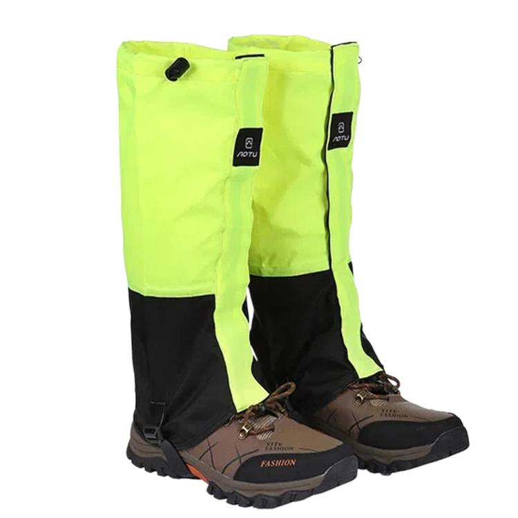 1 Pair AOTU AT8908 Waterproof Hiking Leg Gaiters Adjustable Snow Gaiters With TPU Strap For Outdoor Walking Hunting — Gray