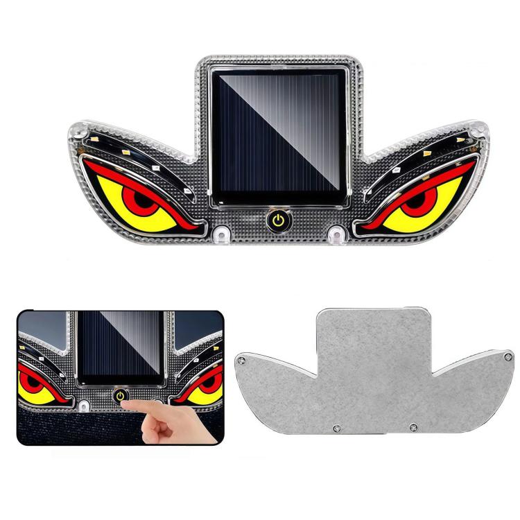 Solar Powered Eagle Eye Strobe Warning Light Wireless RGB Anti-Collision Emergency Flasher Lamp — Screw Bracket Red & Yellow
