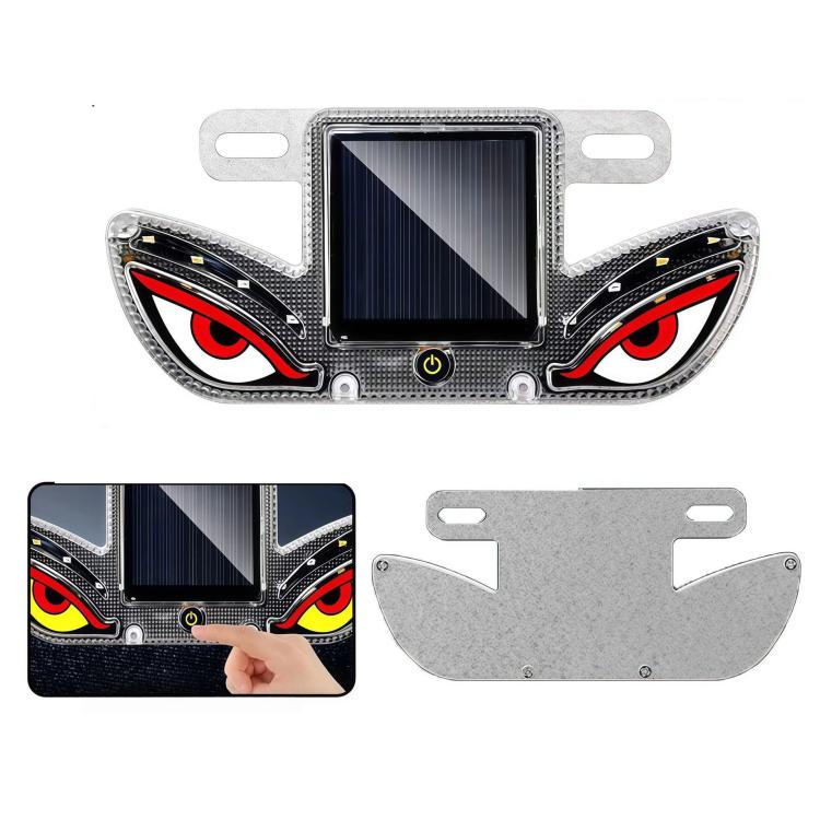 Solar Powered Eagle Eye Strobe Warning Light Wireless RGB Anti-Collision Emergency Flasher Lamp — Magnetic Red & Yellow