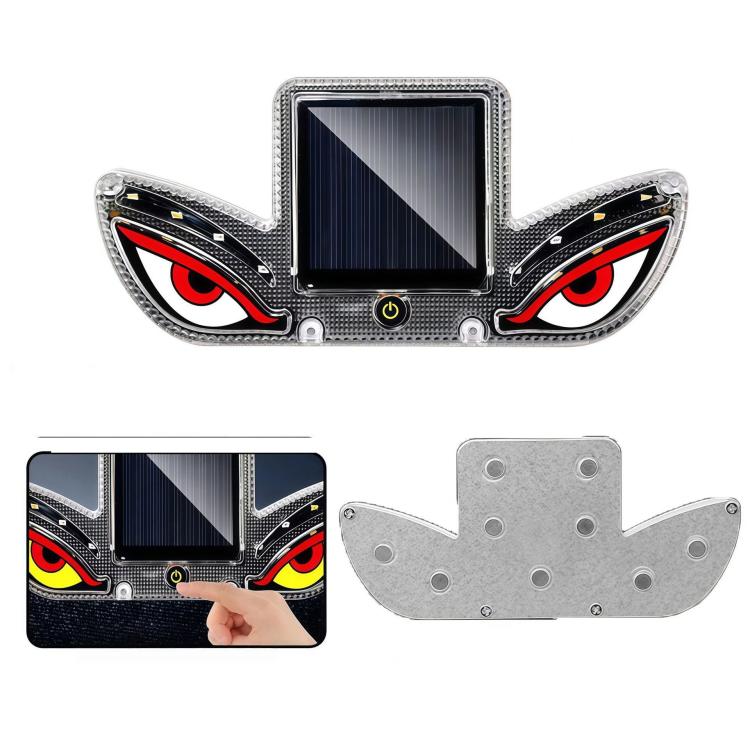 Solar Powered Eagle Eye Strobe Warning Light Wireless RGB Anti-Collision Emergency Flasher Lamp — Adhesive Red & White