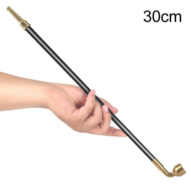 Handcrafted Vintage Long Wooden Tobacco Pipe with Solid Brass Bowl & Mouthpiece Traditional Smoking Stem — 25cm