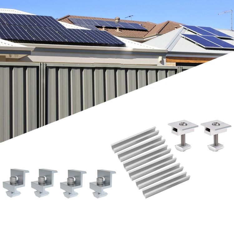 120mm U-Rail Mid & End Clamp Kit Solar Pv Panel Accessory, 12 in 1