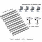 120mm U-Rail Mid & End Clamp Kit Solar Pv Panel Accessory, 12 in 1