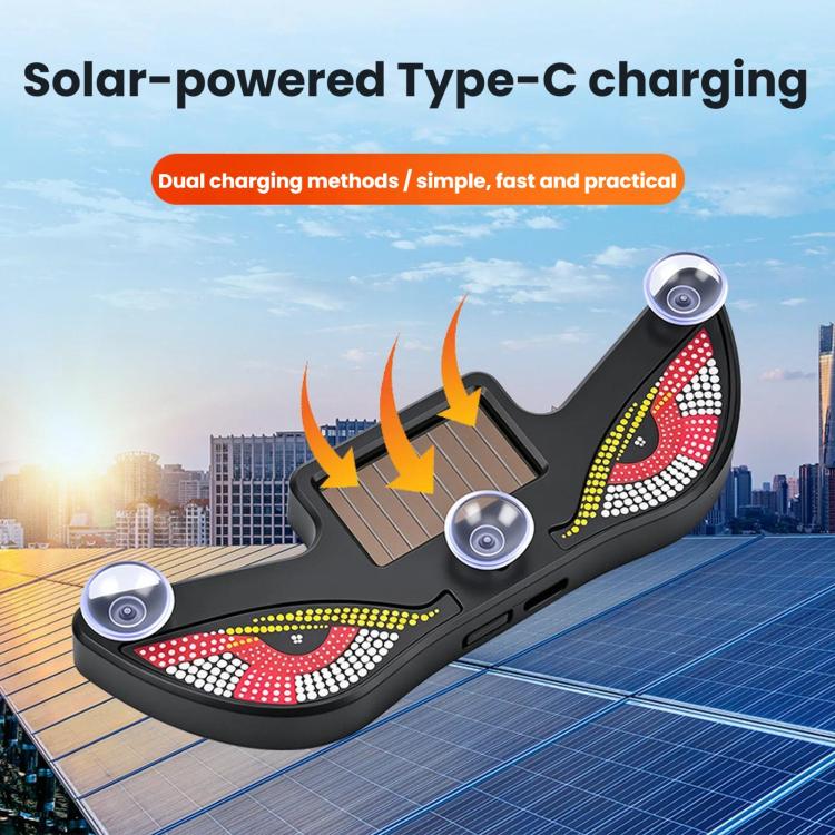 Car LED Wireless Solar-Powered Evil Eye Triangular Window Decorative Light